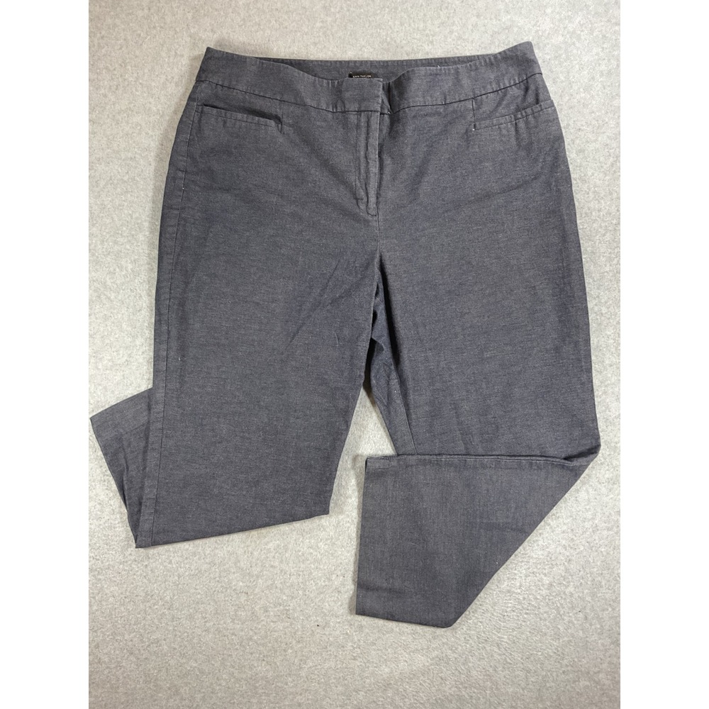 Ann Taylor Factory Charcoal Gray Stretch Dress Pants Womens 16 Straight Leg 1702